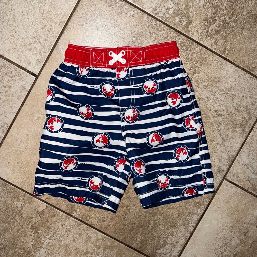 Boys Drawstring Swim Trunks Crabs 3T
